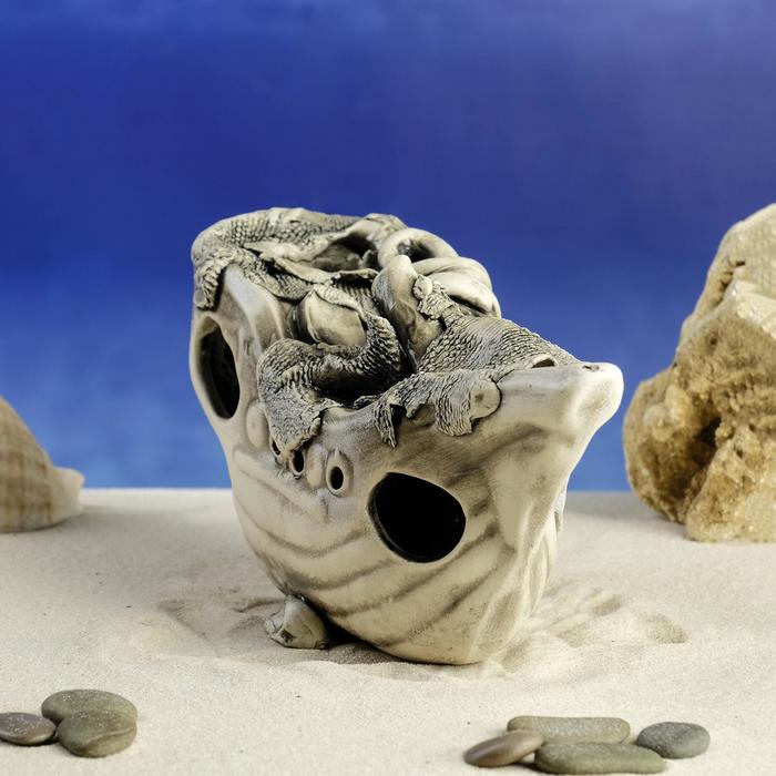 Декорации для аквариума "Кораблик" малый, микс