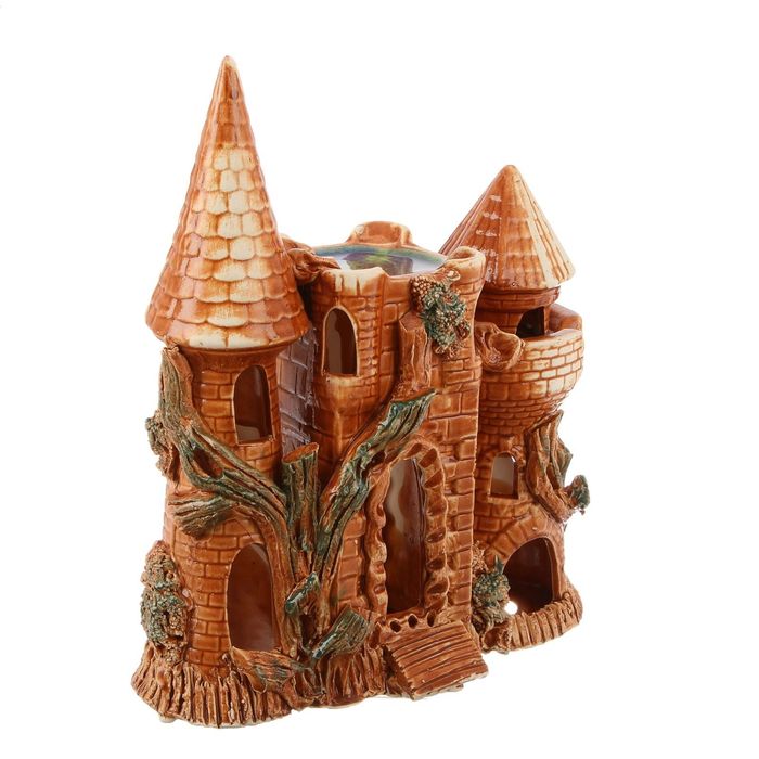 Декорации для аквариума "Замок с аркой" коричневый, микс