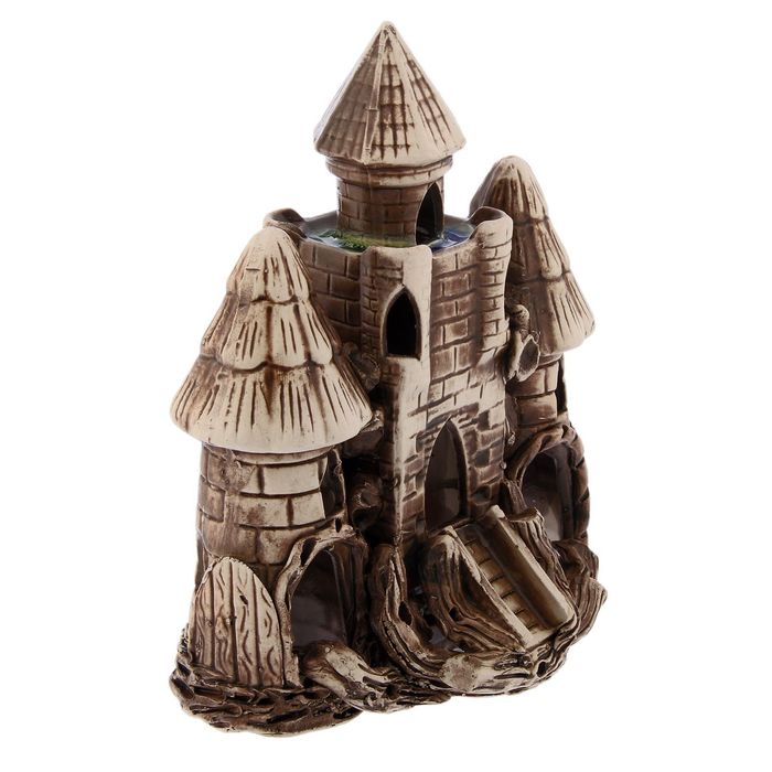 Декорации для аквариума "Замок с аркой" коричневый, микс