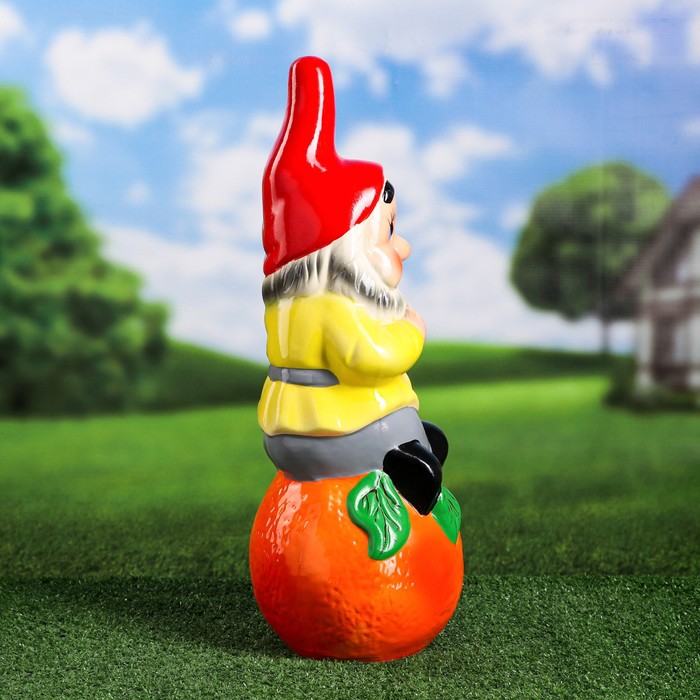 Садовая фигура "Гном на апельсине", микс, 52 см