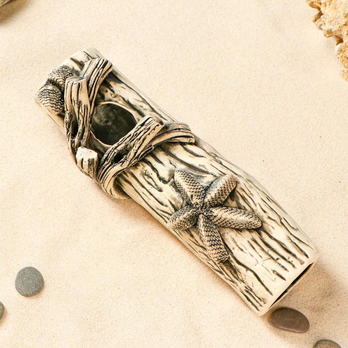 Декорации для аквариума "Полено" малое, коричневое, микс