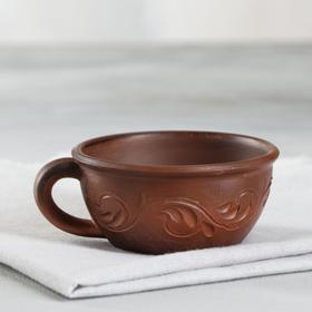 Чашка 'Какао', декор, красная глина, 0.2 л Ош