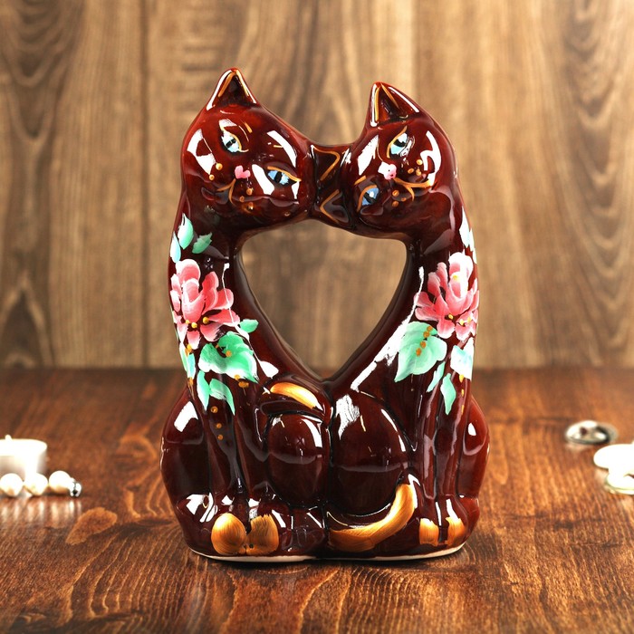 Копилка "Поцелуй" глазурь, тёмно-коричневая