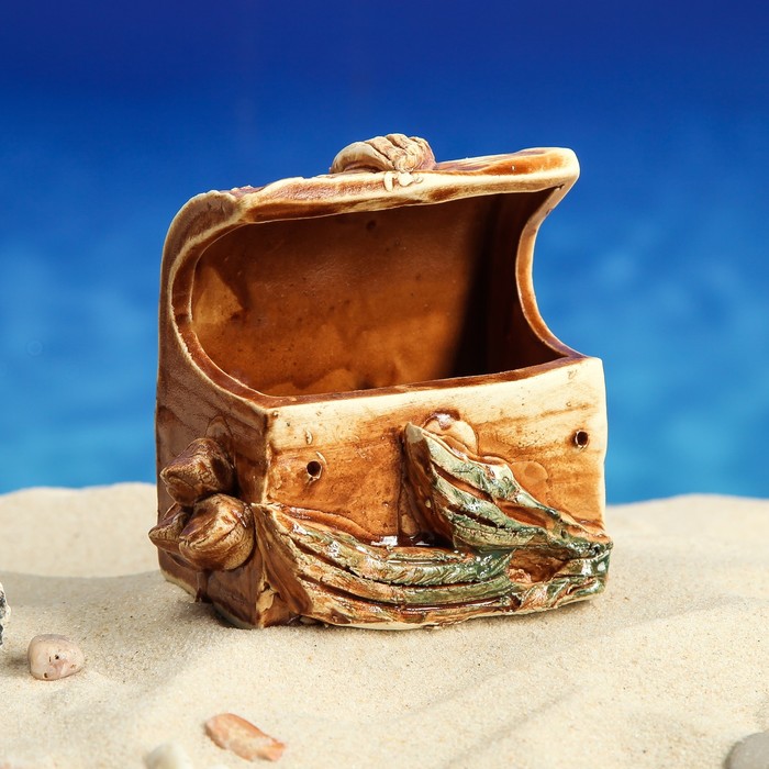 Декорации для аквариума "Сундук малый" микс