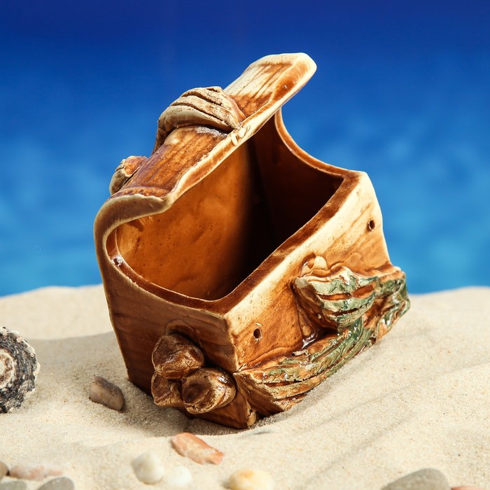 Декорации для аквариума "Сундук малый" микс