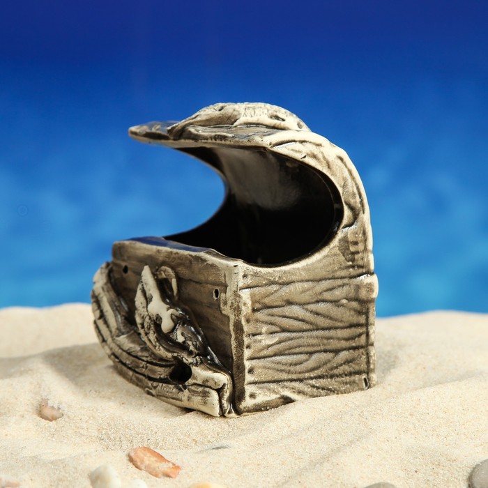 Декорации для аквариума "Сундук малый" микс