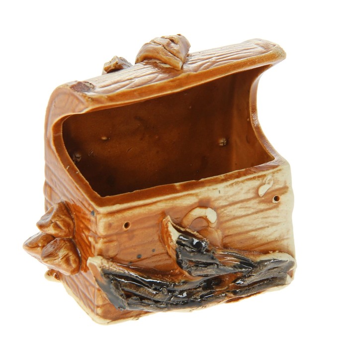 Декорации для аквариума "Сундук малый" микс