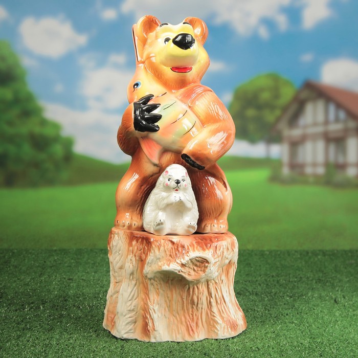 Садовая фигура "Мишка на пне"