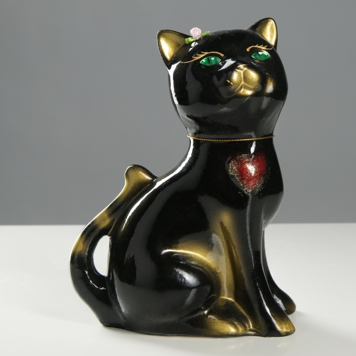 Копилка "Василиса" малая, глянец, чёрная