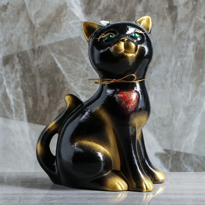 Копилка "Василиса" большая, глянец, чёрно-золотая