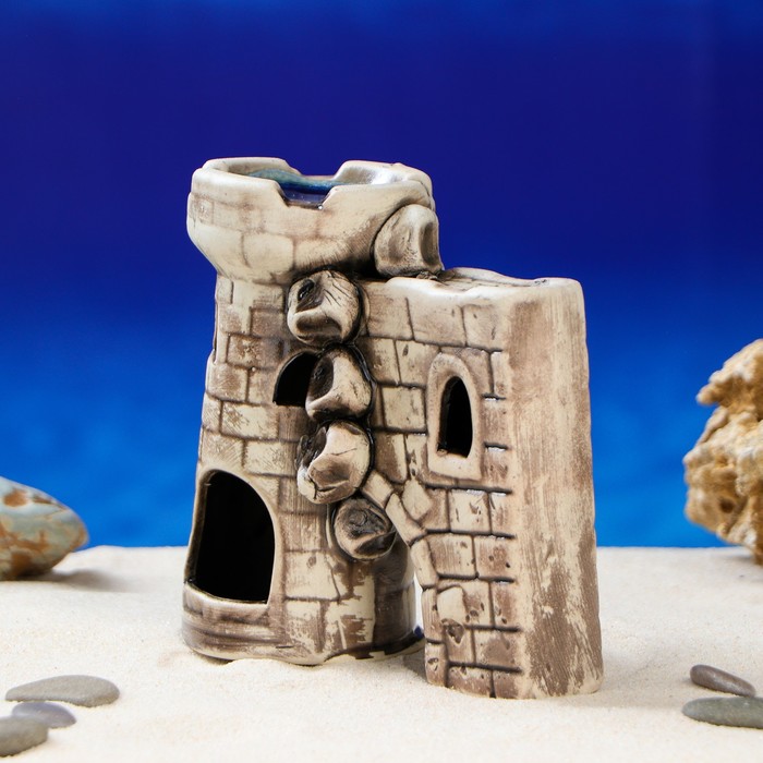 Декорации для аквариума "Башня гротом", микс