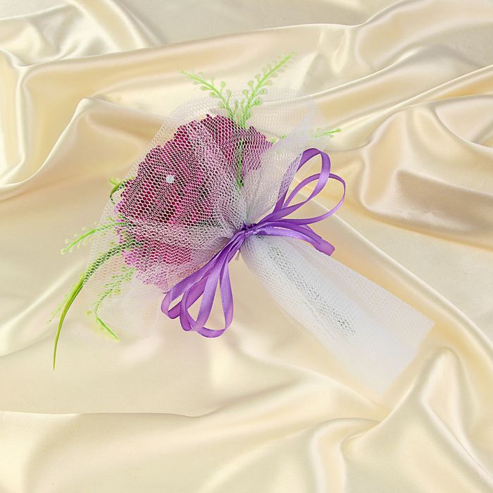 Букет-дублёр для невесты «Махровые астры», фиолетовый, 5 шт.