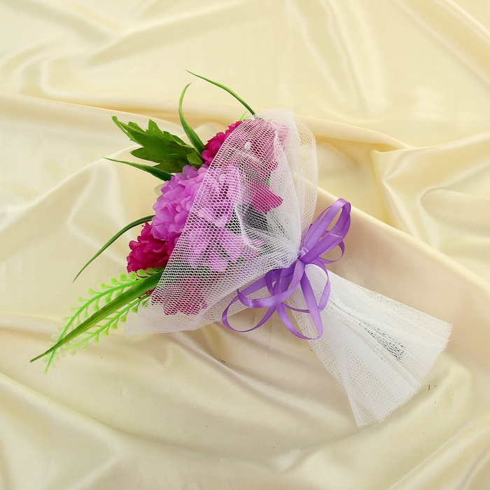 Букет-дублёр для невесты «Махровые астры», фиолетовый, 5 шт.