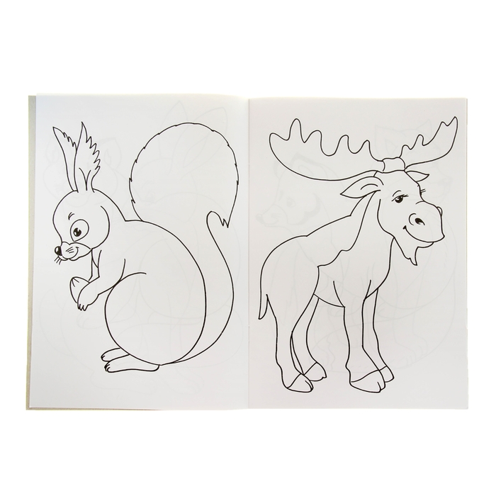 Раскраска А4 первая раскраска "Лесные животные"