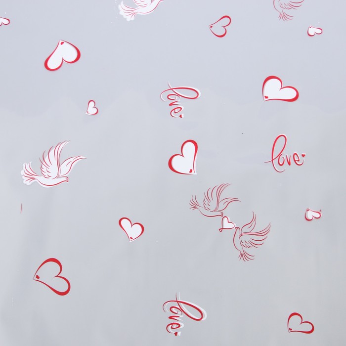 Пленка для цветов и подарков "Love" красный-белый 0.7 х 8.2 м, 40 мкм