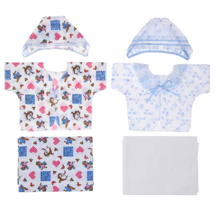 Комплект на выписку летний "Егоза", 8 предметов, цвет бело-голубой