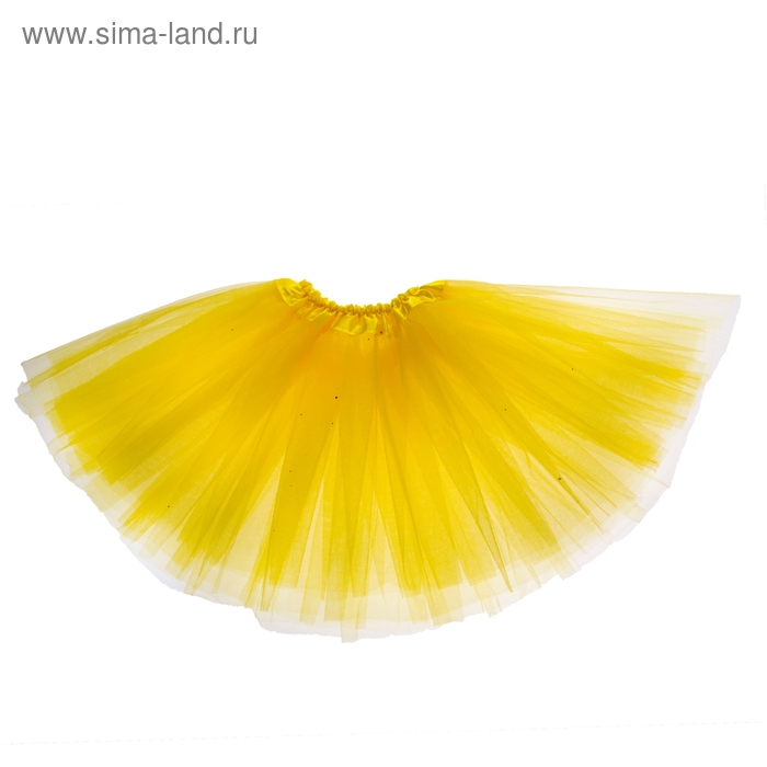 Карнавальная юбка 3-х слойная 4-6 лет, цвет желтый