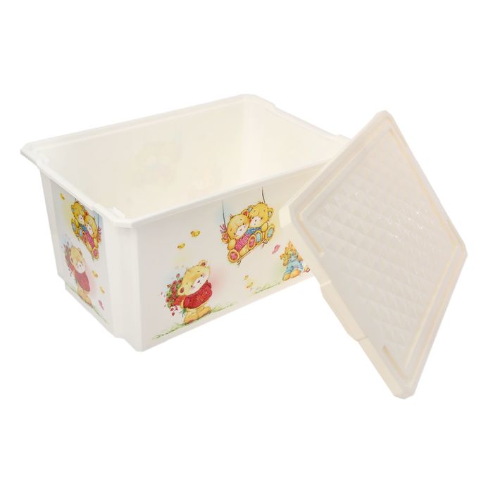 Ящик для игрушек 57 л X-BOX Bears на колесах с крышкой, цвет МИКС