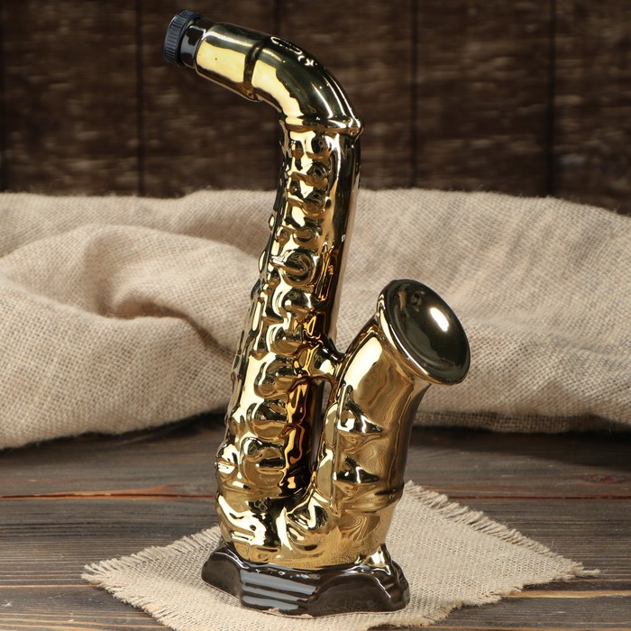 Штоф с рюмками "Саксофон", 7 предметов, 0,55 л, золото