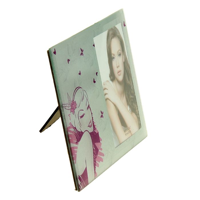 Фоторамка "Кокетка" серебристая, 9х13 см