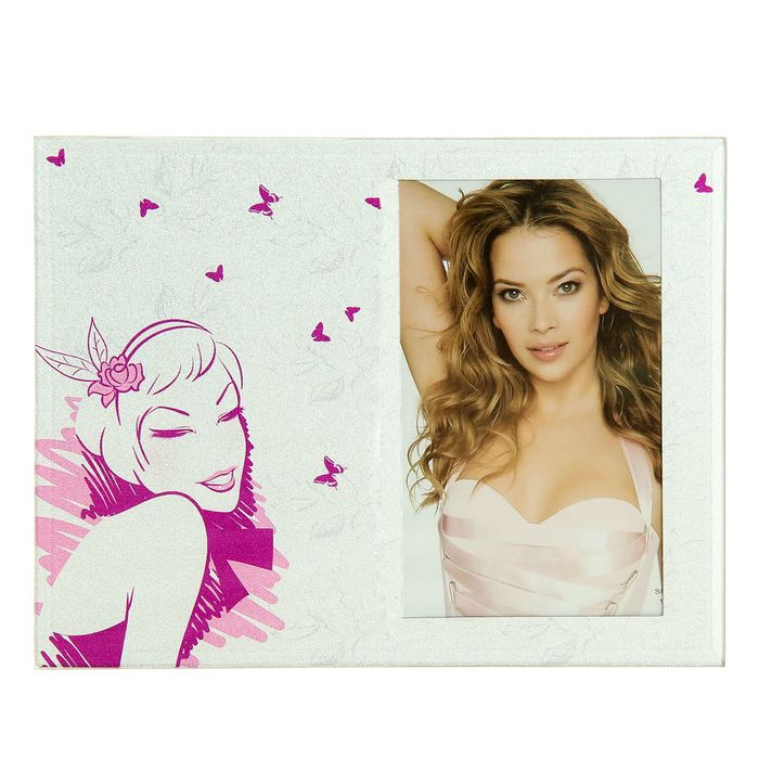 Фоторамка "Кокетка" серебристая, 10х15 см