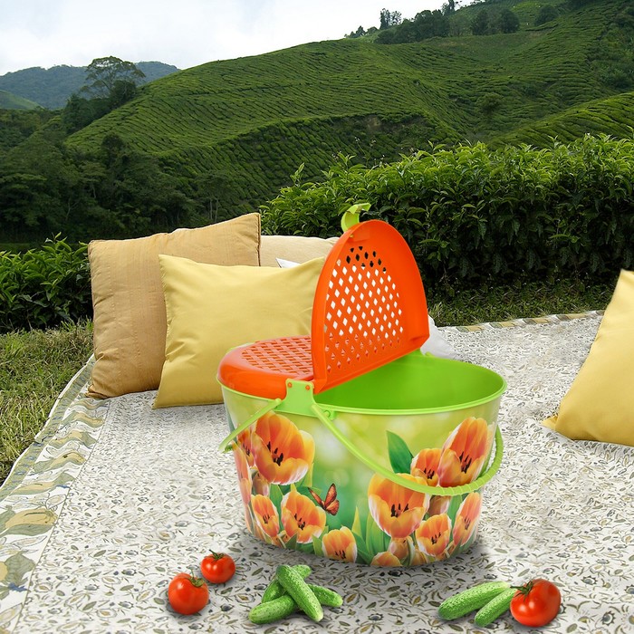 Корзина для пикника "Тюльпаны"