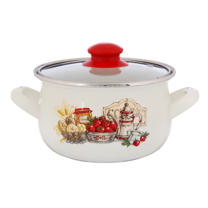 Кастрюля 2,1 л "Лакомка", стеклянная крышка