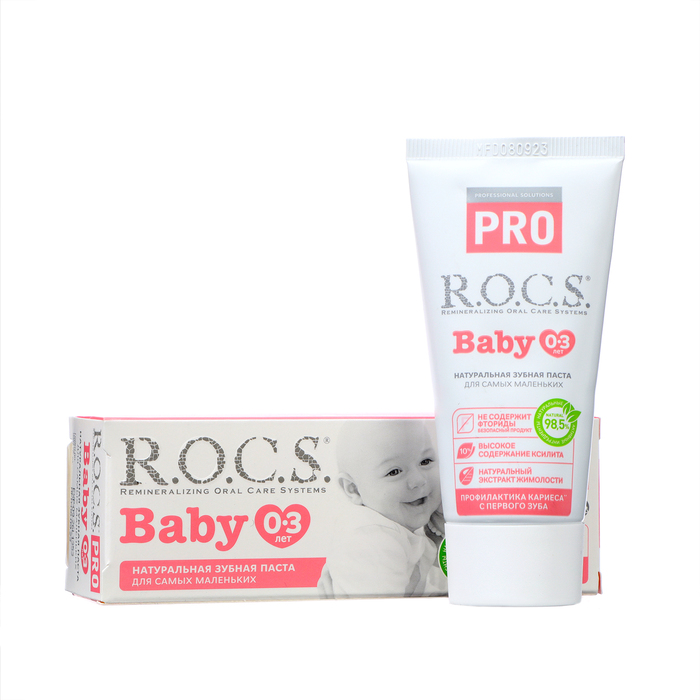 Зубная паста R.O.C.S. PRO Baby, минеральная защита и нежный уход, 45 г зубная паста для малышей rocs pro baby минеральная защита и нежный уход 45 г