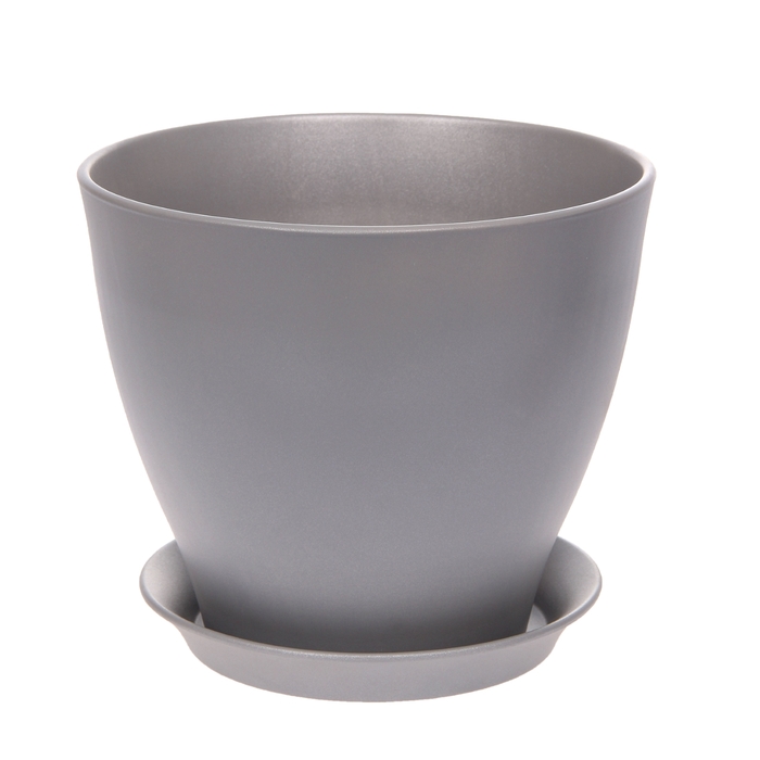 Кашпо "Ксения" матовое, серое 11 л