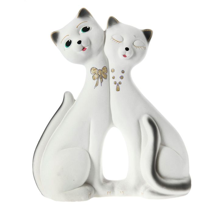 Копилка "Коты" пара, фантазия, белая