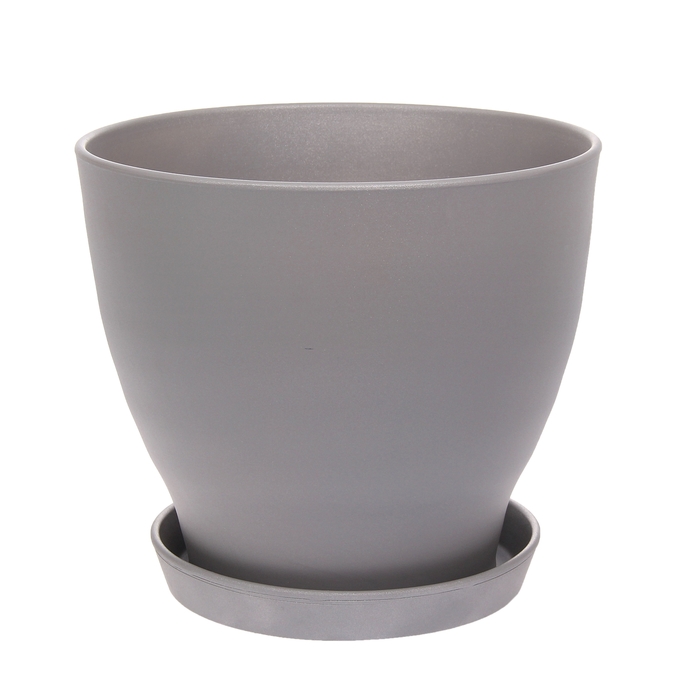 Кашпо "Ксения" матовое, серое, 15 л