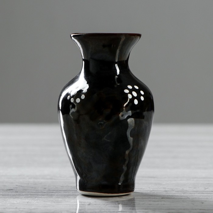 Ваза "Виноград" малая, глазурь, коричневая