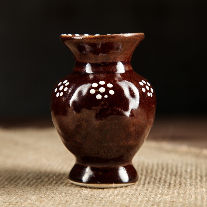 Ваза "Стасик" малая, глазурь, коричневая