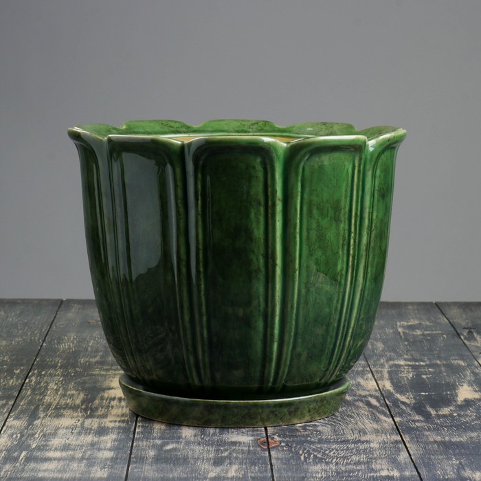 Кашпо "Элита" зелёное 12 л