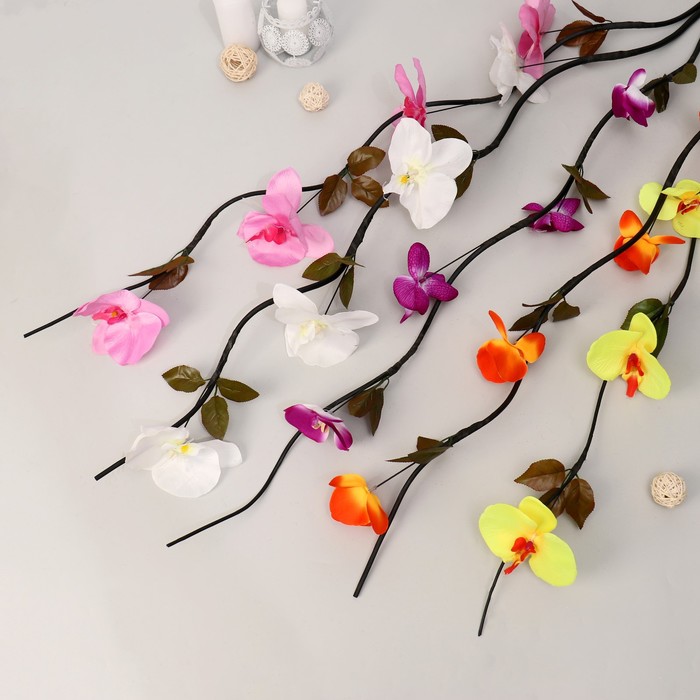 Декор ветка тинги Орхидея 150 см (цена за 1шт, фасовка 3шт), микс декор ветка лоза шарики 150 см микс цена за 1шт
