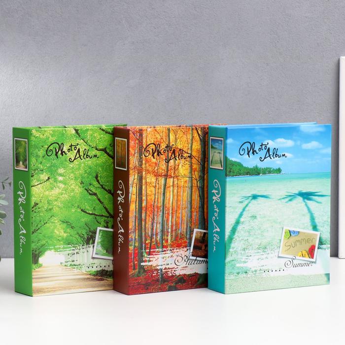 Фотоальбом на 200 фото 10х15 см "Времена года", микс