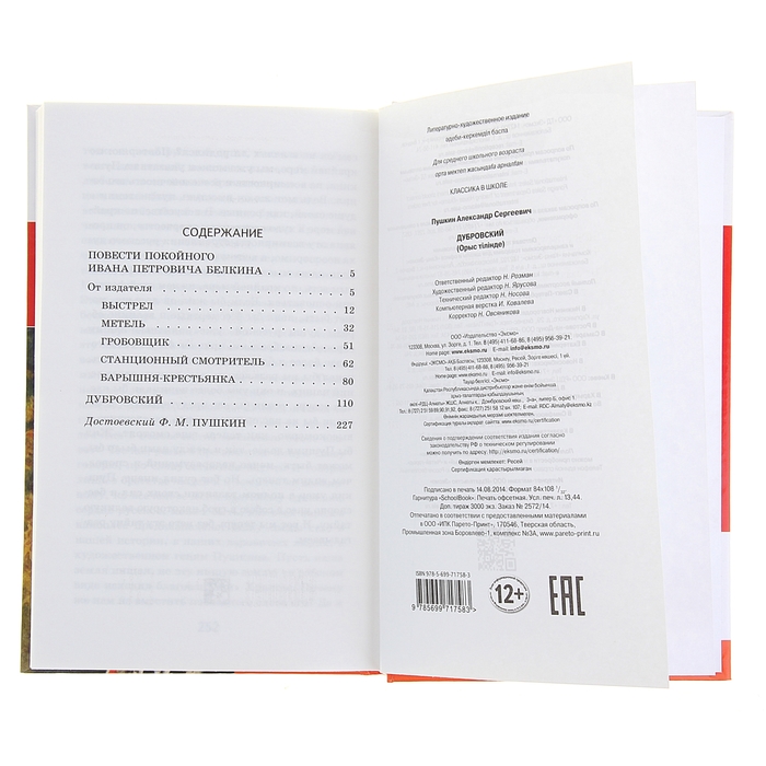 КлВШкНО Пушкин А.С. Дубровский