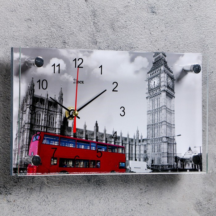 Часы настольные прямоугольные "Биг Бен" 13х23 см микс