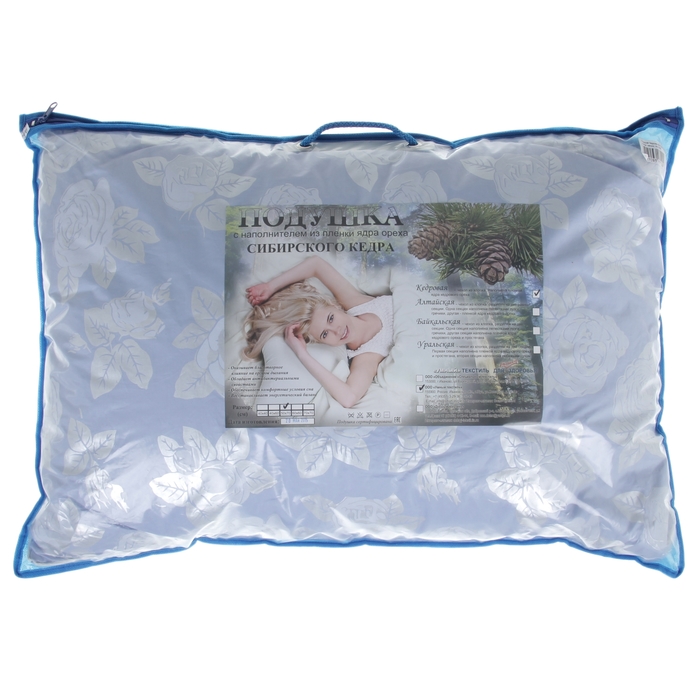Подушка "Кедровая" с пленкой кедрового ореха, размер 50х70 см