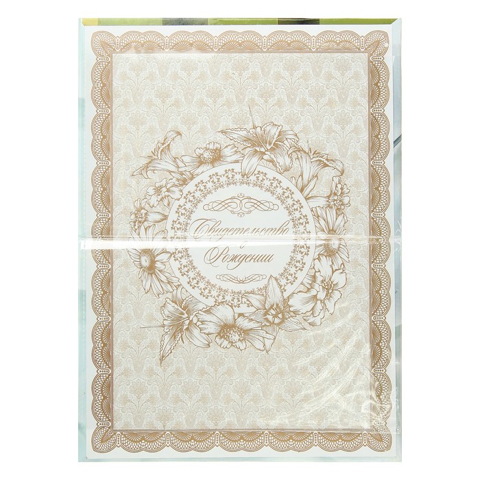 Папка для свидетельства о рождении "Малыш на пъедестале", А5, ламинированная