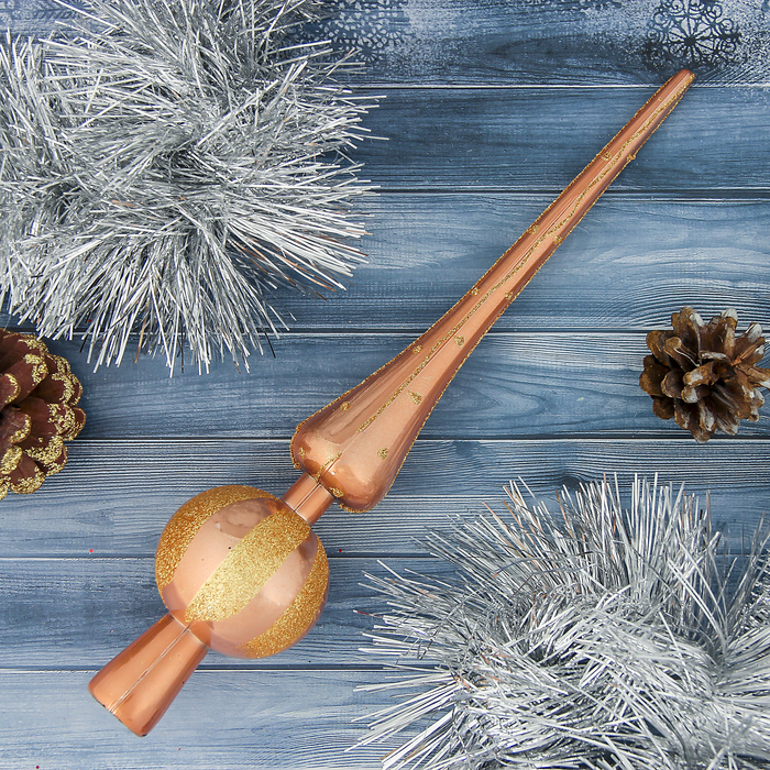 Верхушка на ёлку "Карамелька с полосами"