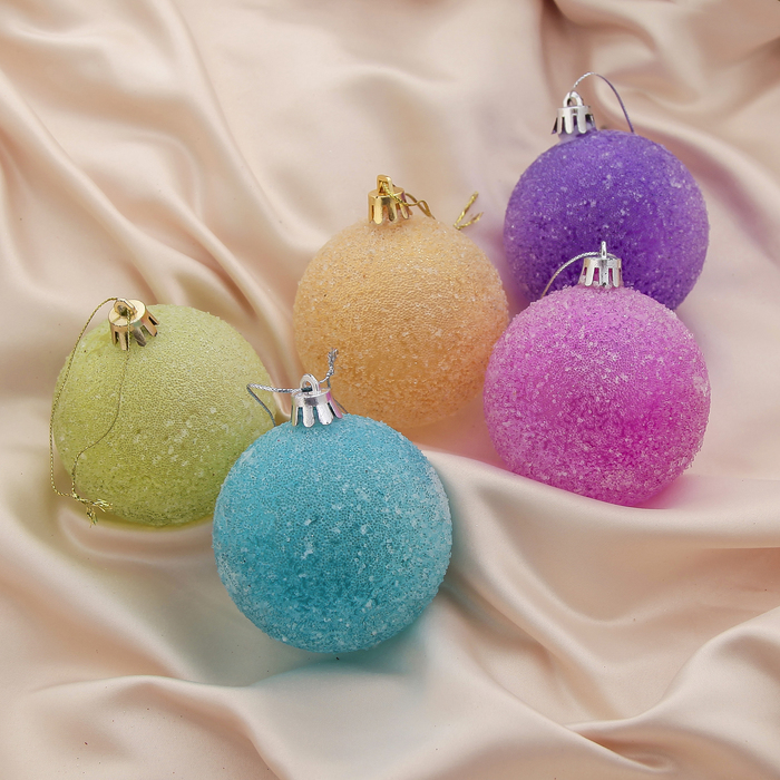 Новогодние шары "Волшебство" радуга (набор 5 шт.)