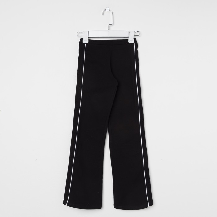 Брюки гимнастические детские с лампасами, рост 146 см (11 лет), цвет черный