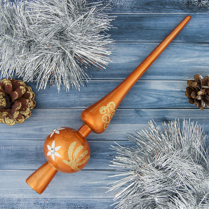 Верхушка на ёлку "Карамелька с цветочками"