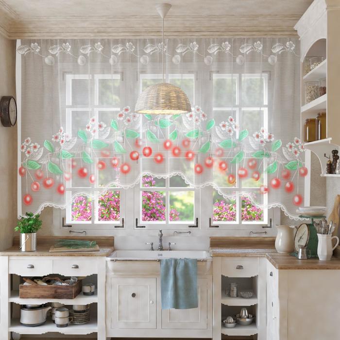 Штора с печатью со шторной лентой, ширина 265 см, высота 160 см, цвет МИКС