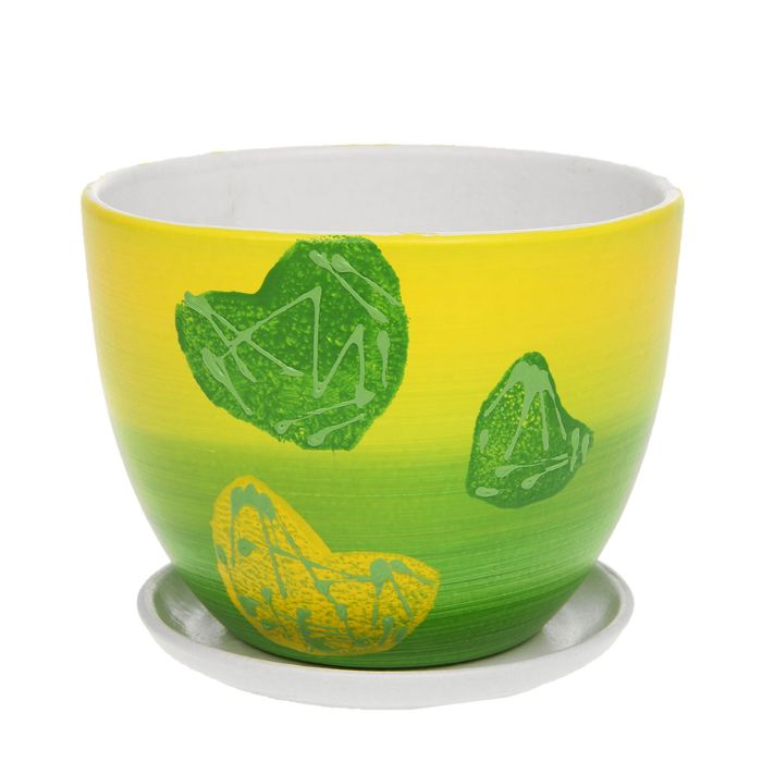 Кашпо "Биколор" зелёное 2 л