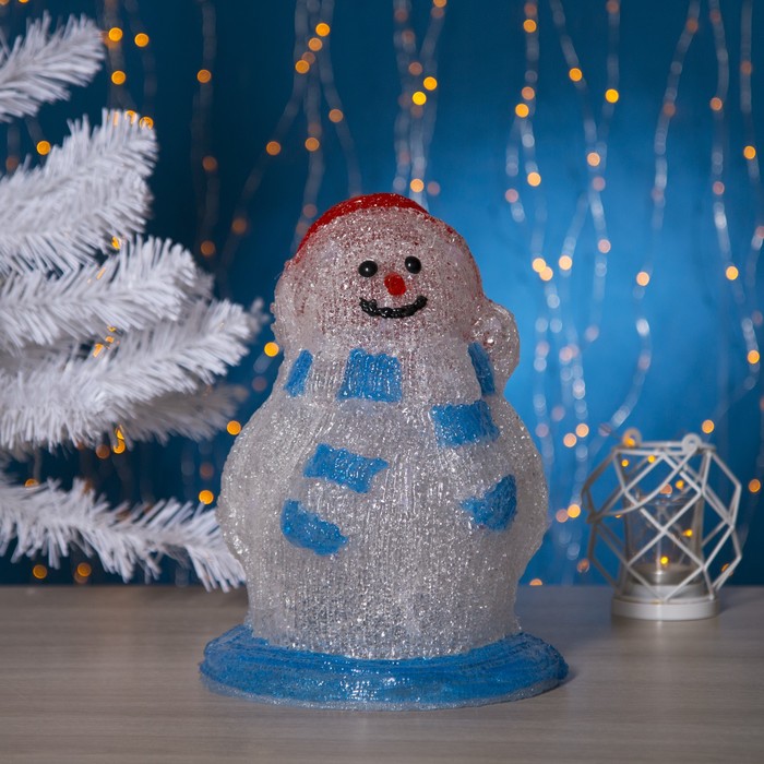 Фигура акрил. "Снеговик весельчак" 30х17 см, 30 LED, 220V БЕЛЫЙ