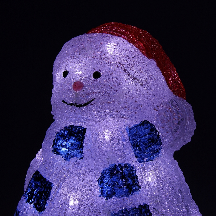 Фигура акрил. "Снеговик весельчак" 30х17 см, 30 LED, 220V БЕЛЫЙ