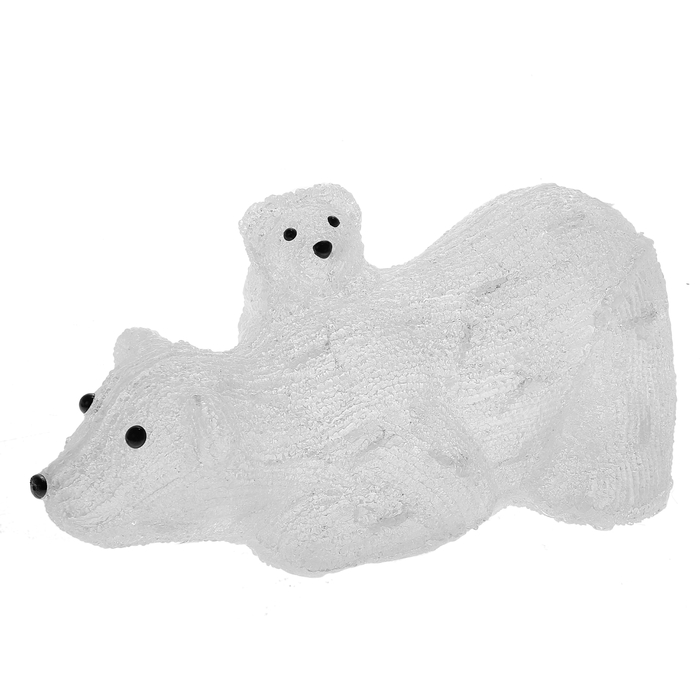 Фигура акрил. "Медведица с медвежонком" 36х17х16 см, 40 LED, 220V, БЕЛЫЙ