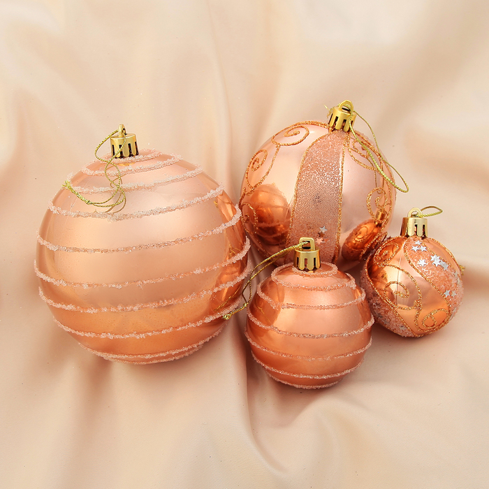 Новогодние шары "Карамелька со звёздочками" (набор 4 шт.)